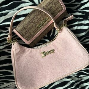 Juicy Couture Pink and Brown Shoulder Bag with Wallet (SET)